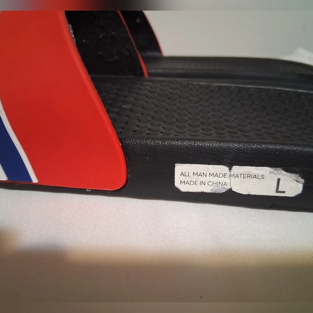 Kansas Jayhawks Red & Black Slide Sandals – Size Large (11–12)